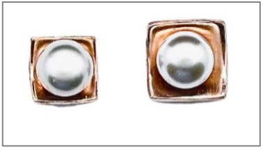 Square Earrings with Sterling Silver Back