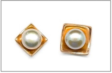 Square Earrings with Sterling Silver Back