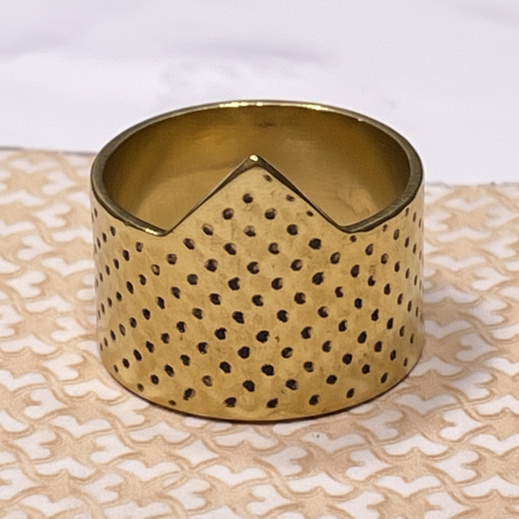 Yellow brass ring - single front point