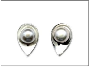 Large Upside-Down  Raindrop Shape Earrings (Imitation Pearls)