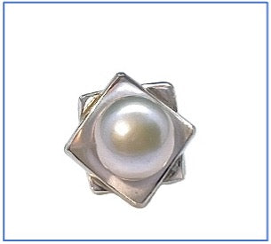 Square-on-Square Pearl Earrings